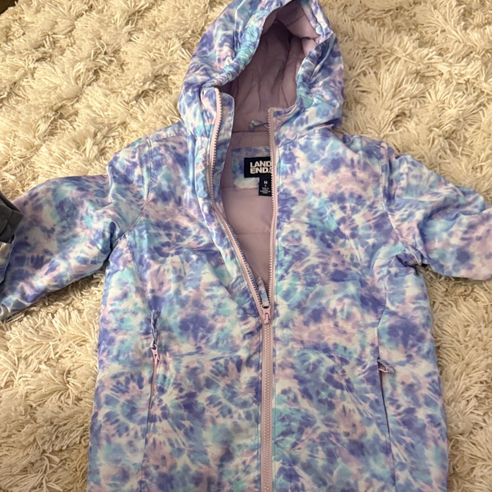 Lands' End Pastel Tie-Dye Hooded Jacket